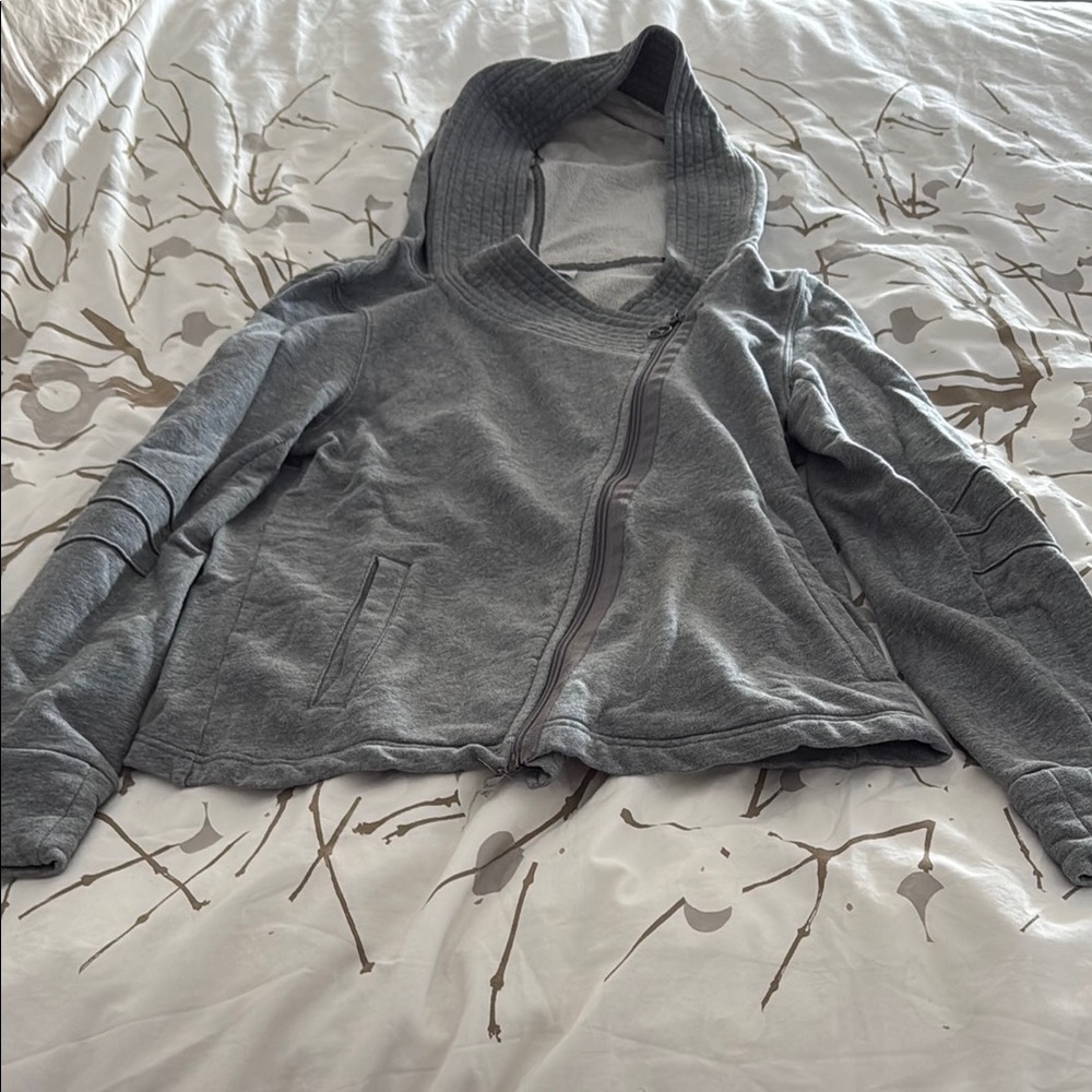 Puma Gray Women's moto style zip Hoodie